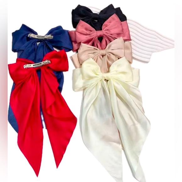 Chiffon Bow Hair Clip Classic Colors - Picture 12 of 12